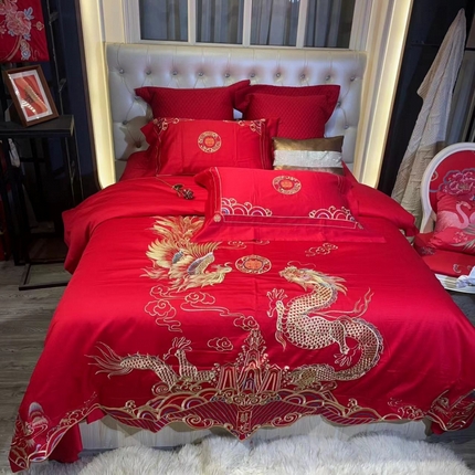 91家纺网 家纺一手货源 找家纺 （总）玖玖爱 2024新款100支提花婚庆四件套