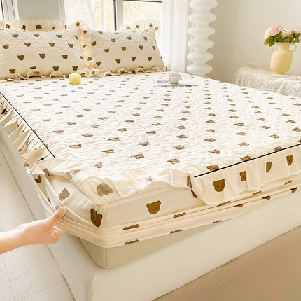 91家纺网 家纺一手货源 找家纺 （总）宜凡家纺 2024新款全棉印花夹棉床笠三件套