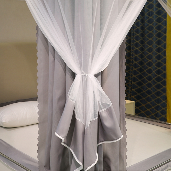 91家纺网 家纺一手货源 找家纺 初心2025新款坐床遮光蚊帐系列 星辰灰