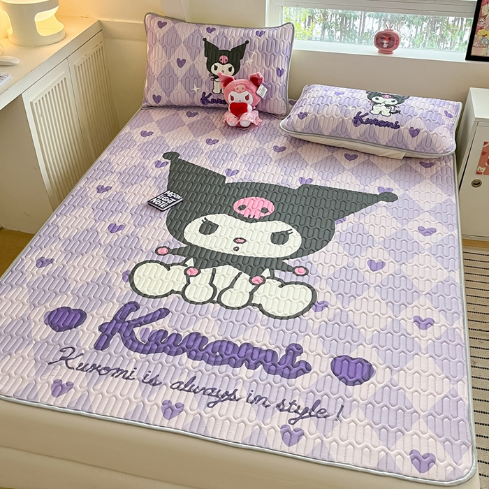 91家纺网 家纺一手货源 找家纺 金爱家 2024新款乳胶凉席-库洛米系列 桃心库洛米