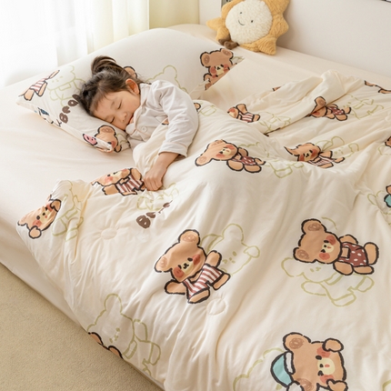 91家纺网 家纺一手货源 找家纺 寐眠 寐眠 2024新款针织棉大豆夏被【儿童图】 嘟嘟熊