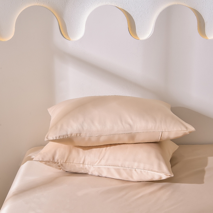 91家纺网 家纺一手货源 找家纺 简爱家纺 2025新款水洗真丝四件套 奶茶咖