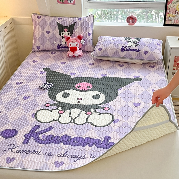 91家纺网 家纺一手货源 找家纺 金爱家 2024新款乳胶凉席-库洛米系列 桃心库洛米