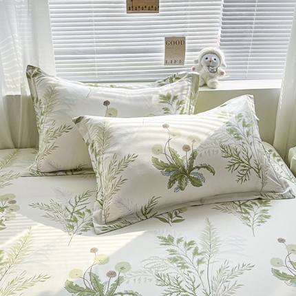 91家纺网 家纺一手货源 找家纺 （总）涵宸家纺 2024新款全棉小清新印花单品套件--单枕套