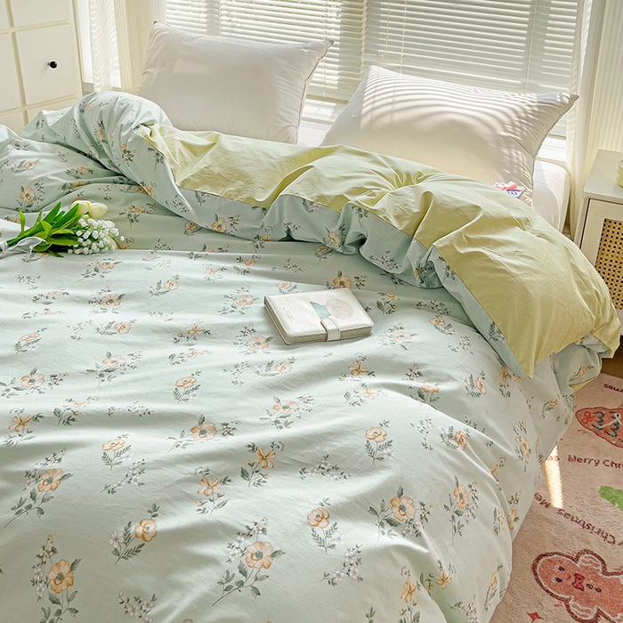 91家纺网 家纺一手货源 找家纺 大柏树 2025新款全棉13376印花四件套系列（可定制）-单被套 浅沫