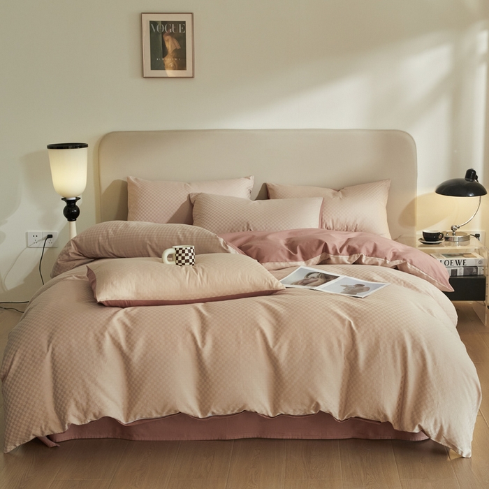 91家纺网 家纺一手货源 找家纺 涵宸家纺 2024新款全棉提花四件套-菲比 菲比-莎豆其