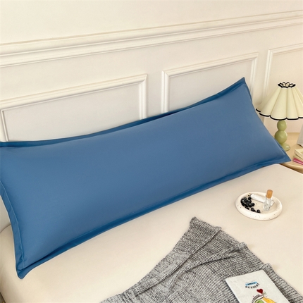 91家纺网 家纺一手货源 找家纺 圣比熊 2025新款抗菌防水四季款枕套宿舍情侣枕芯套双人枕头套 防水单层枕套-雾霾蓝