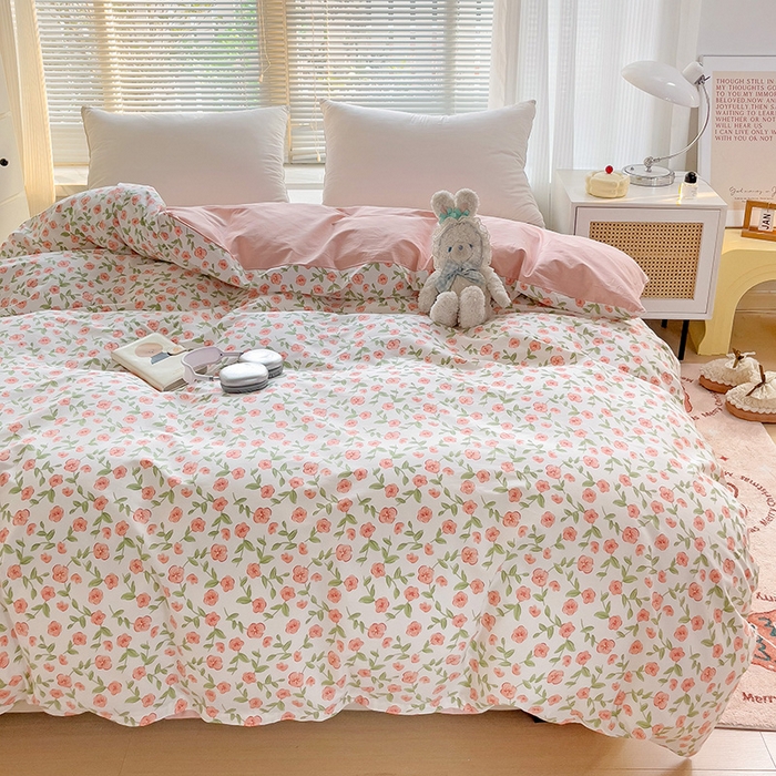 91家纺网 家纺一手货源 找家纺 大柏树 2025新款全棉13376印花四件套系列（可定制）-单被套 春晴