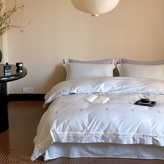 91家纺网 家纺一手货源 找家纺 （总）赫帛 2024新款50s缎纹数码印花长绒棉四件套--钥匙系列