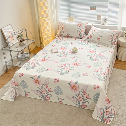 91家纺网 家纺一手货源 找家纺 （总）涵宸家纺 2024新款全棉小清新印花单品套件--单床单