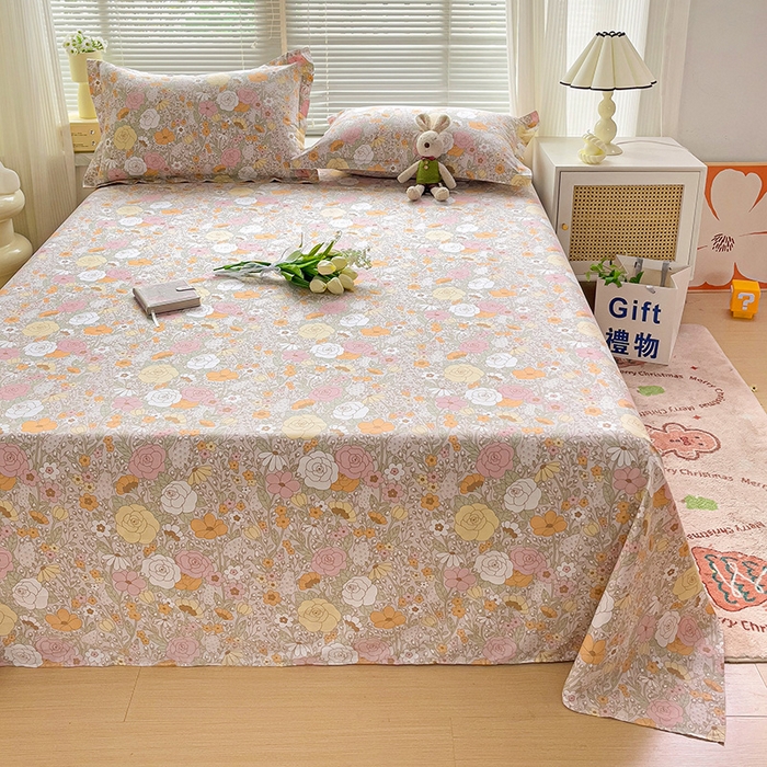 91家纺网 家纺一手货源 找家纺 大柏树 2025新款全棉13376印花四件套系列（可定制）-单床单 灵韵