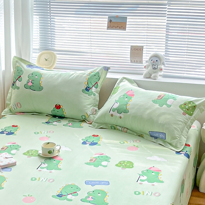 91家纺网 家纺一手货源 找家纺 涵宸家纺 2024新款全棉小清新印花单品套件--单枕套 枕套-龙游记