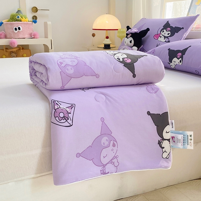 91家纺网 家纺一手货源 找家纺 DS-2025新款儿童卡通三丽鸥正版授权A类针织棉夏被系列 樱桃库洛米