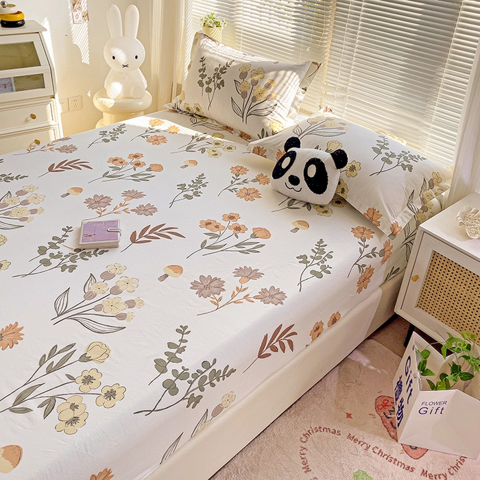 91家纺网 家纺一手货源 找家纺 大柏树 2025新款全棉13376印花四件套系列（可定制）-单床笠 南薇