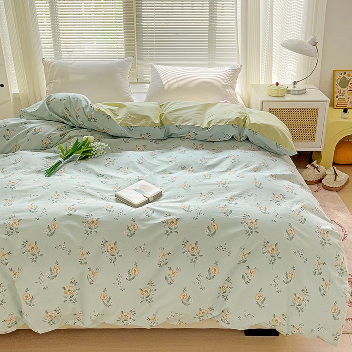 91家纺网 家纺一手货源 找家纺 大柏树 2025新款全棉13376印花四件套系列（可定制）-单被套 浅沫