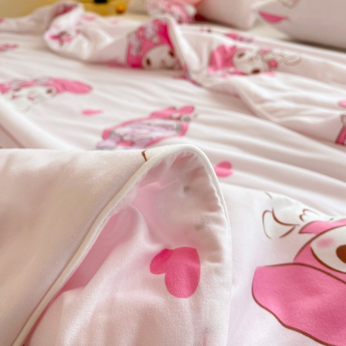 91家纺网 家纺一手货源 找家纺 DS-2025新款儿童卡通三丽鸥正版授权A类针织棉夏被系列 甜甜美乐蒂