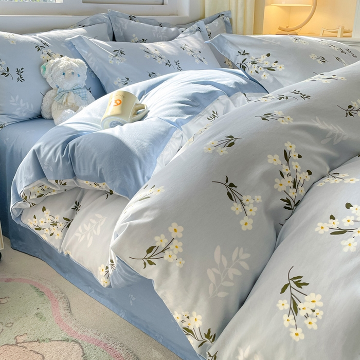 91家纺网 家纺一手货源 找家纺 涵宸家纺 2024新款全棉小清新印花单品套件--单被套 那年花开