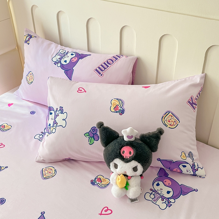 91家纺网 家纺一手货源 找家纺 博雅 2024新款三丽鸥正版授权全棉活性印花单床笠 多彩库洛米