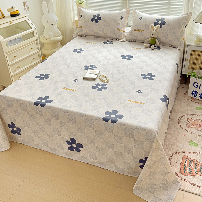 91家纺网 家纺一手货源 找家纺 大柏树 2025新款全棉13376印花四件套系列（可定制）-单床单 熹微