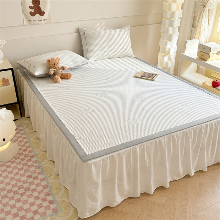 91家纺网 家纺一手货源 找家纺 慕尚家纺 2025新款卡通凉豆豆凉感冰丝席凉席 床席款-小怪兽