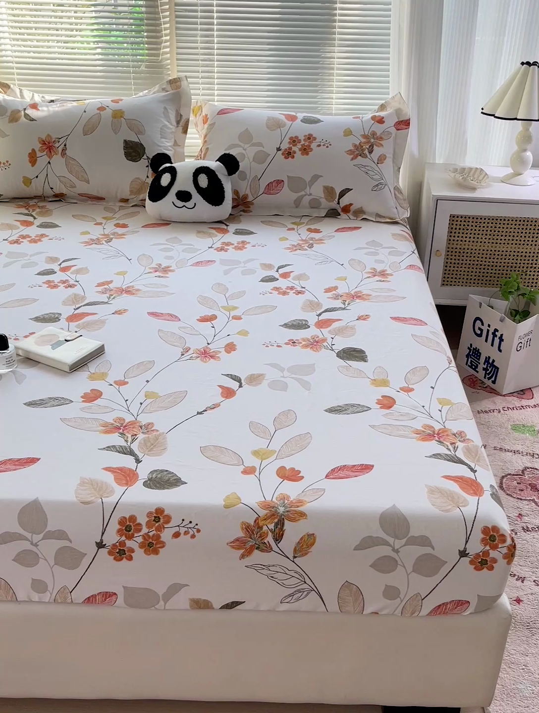 91家纺网 家纺一手货源 找家纺 大柏树 2025新款全棉13376印花四件套系列（可定制）-单床笠 浅花悠悠