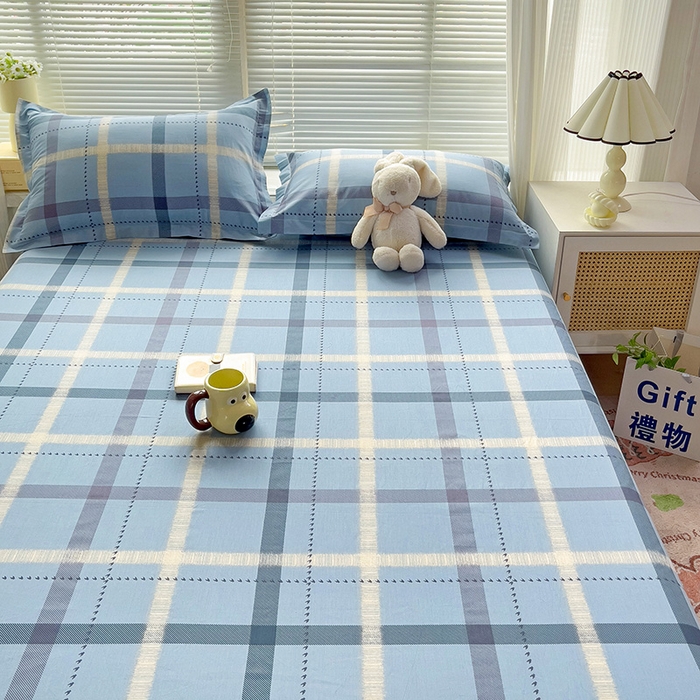 91家纺网 家纺一手货源 找家纺 大柏树 2025新款全棉13376印花四件套系列（可定制）-单床单 卡洛塔-蓝