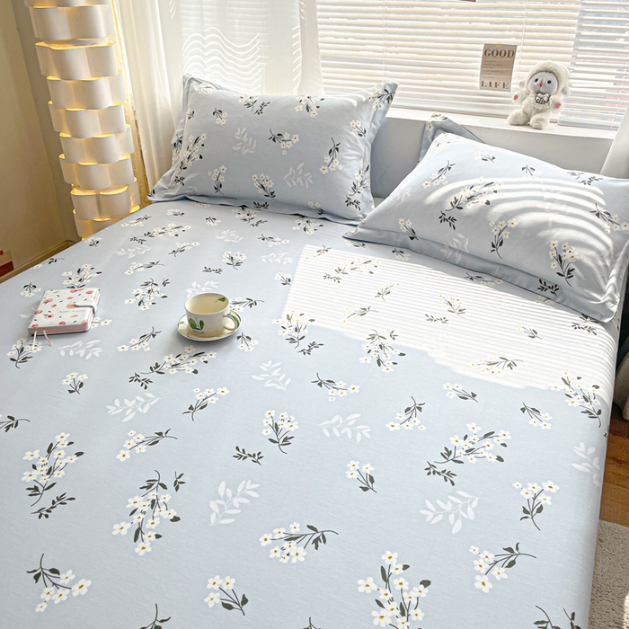 91家纺网 家纺一手货源 找家纺 涵宸家纺 2024新款全棉小清新印花单品套件--单床单 床单-那年花开