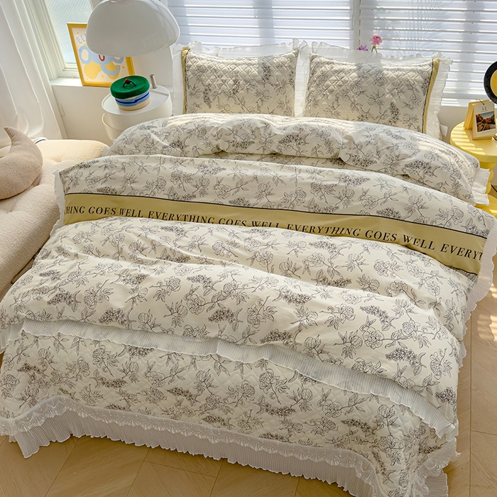 91家纺网 家纺一手货源 找家纺 （总）冬然 2025新款全棉床盖纯棉床盖夹棉床单全棉床单纯棉床单