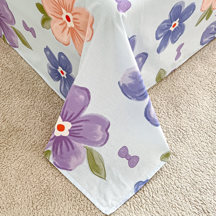 91家纺网 家纺一手货源 找家纺 涵宸家纺 2024新款全棉小清新印花单品套件--单床单 床单-花季