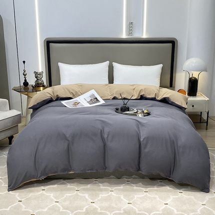 91家纺网 家纺一手货源 找家纺 （总）富馨莱 2024新款60支A类全棉纯棉磨毛纯色双拼被套