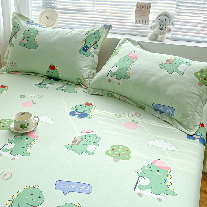 91家纺网 家纺一手货源 找家纺 涵宸家纺 2024新款全棉小清新印花单品套件--单枕套 枕套-龙游记