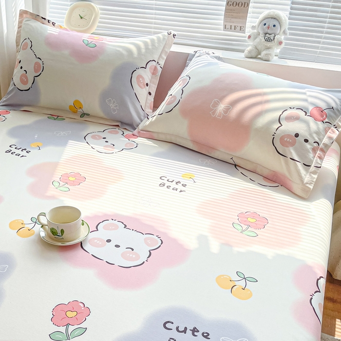 91家纺网 家纺一手货源 找家纺 涵宸家纺 2024新款全棉小清新印花单品套件--单枕套 枕套-萌萌彩