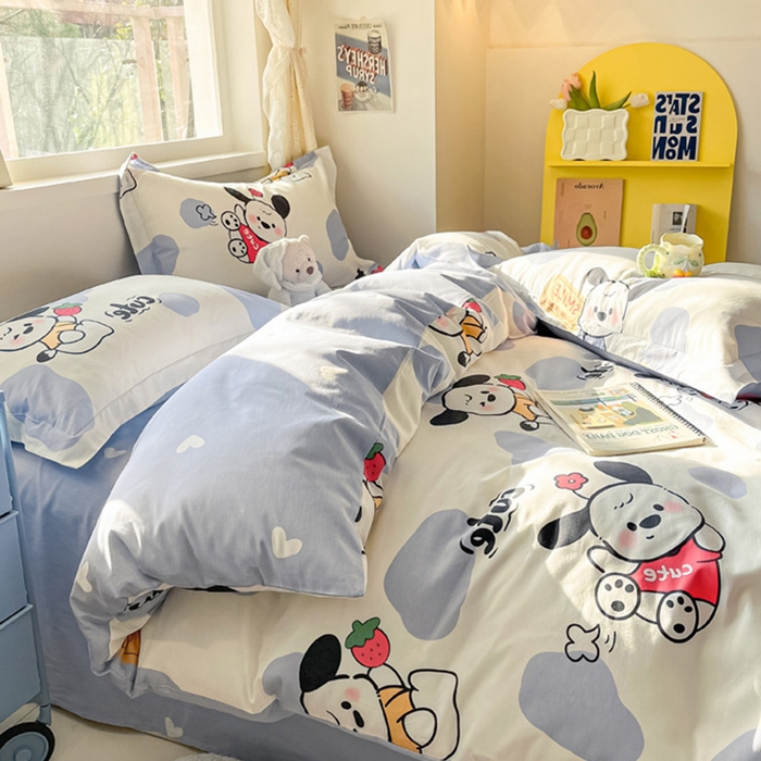 91家纺网 家纺一手货源 找家纺 涵宸家纺 2024新款全棉小清新印花单品套件--单被套 奥利心