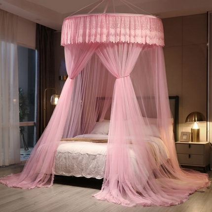 91家纺网 家纺一手货源 找家纺 （总）夏彩 2024新款加高加大加密1.5米直径蕾丝大圆顶88551