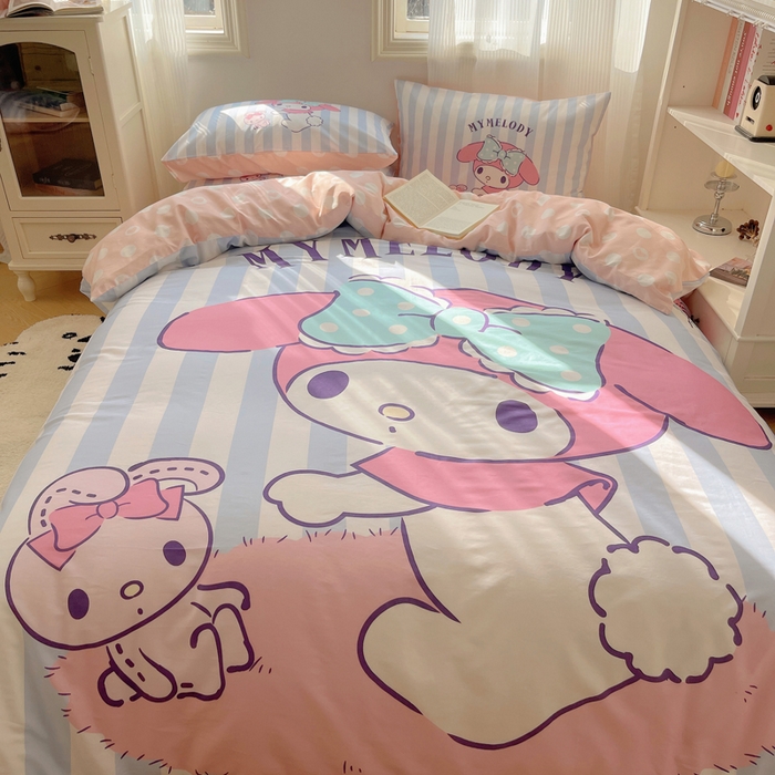 91家纺网 家纺一手货源 找家纺 星座 2025大版全棉三丽鸥四件套 甜心美乐蒂