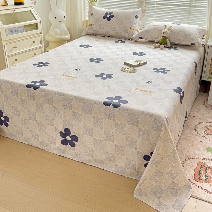 91家纺网 家纺一手货源 找家纺 大柏树 2025新款全棉13376印花四件套系列（可定制）-单床单 熹微