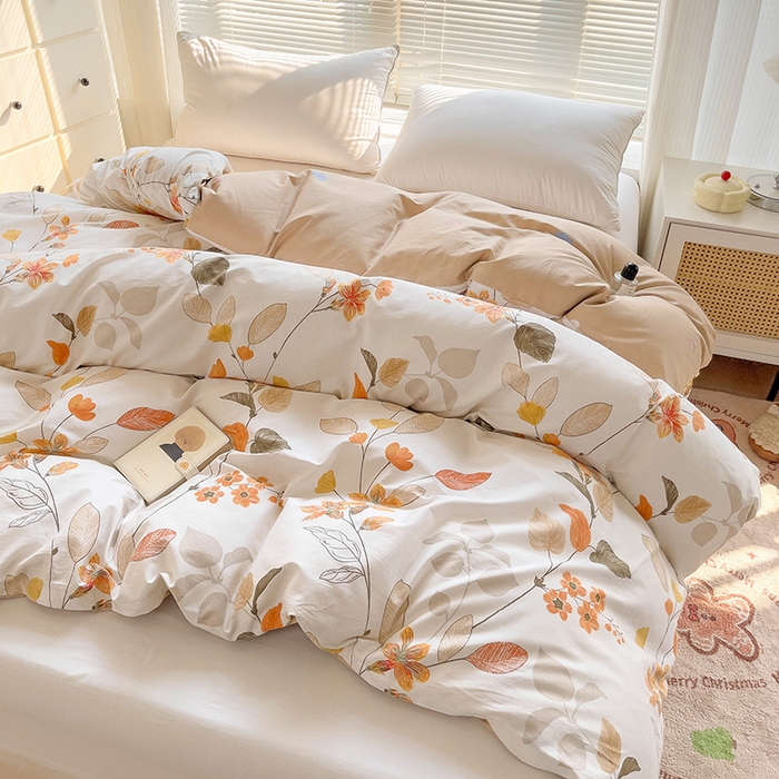 91家纺网 家纺一手货源 找家纺 大柏树 2025新款全棉13376印花四件套系列（可定制）-单被套 浅花悠悠