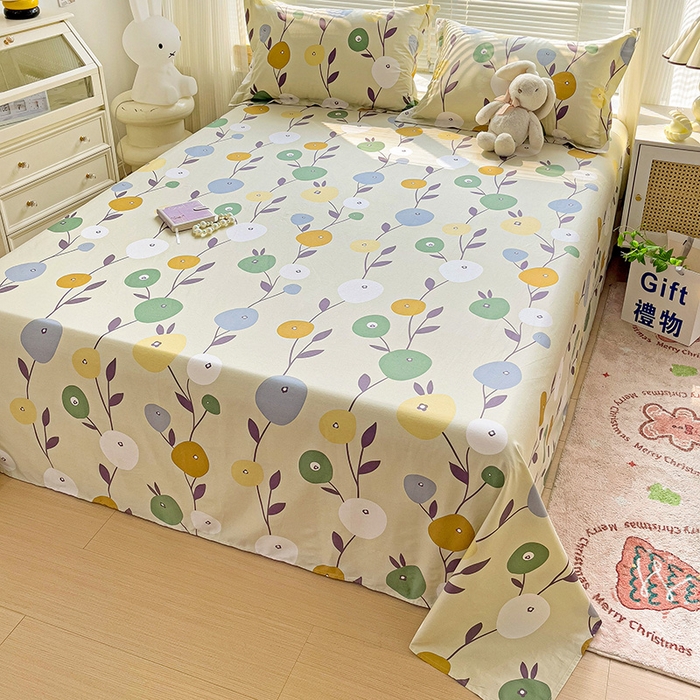 91家纺网 家纺一手货源 找家纺 大柏树 2025新款全棉13376印花四件套系列（可定制）-单床单 娜然