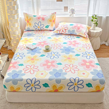 91家纺网 家纺一手货源 找家纺 （总）涵宸家纺 2024新款全棉小清新印花单品套件--单床笠