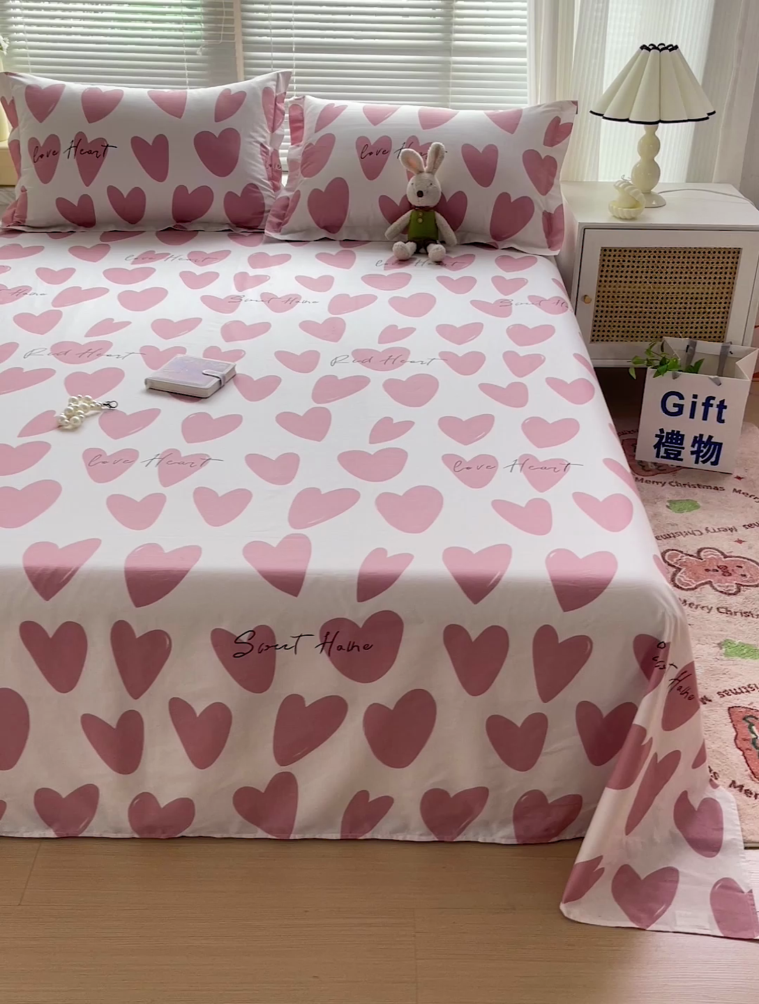 91家纺网 家纺一手货源 找家纺 大柏树 2025新款全棉13376印花四件套系列（可定制）-单床单 倾心