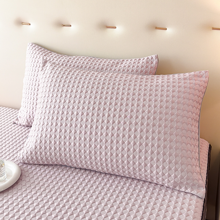 91家纺网 家纺一手货源 找家纺 邦妮家纺 2024新款A类凉感丝床笠凉席床垫30公分内可用 凉感-粉