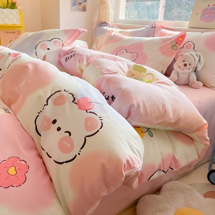 91家纺网 家纺一手货源 找家纺 （总）涵宸家纺 2024新款全棉小清新印花单品套件--单被套