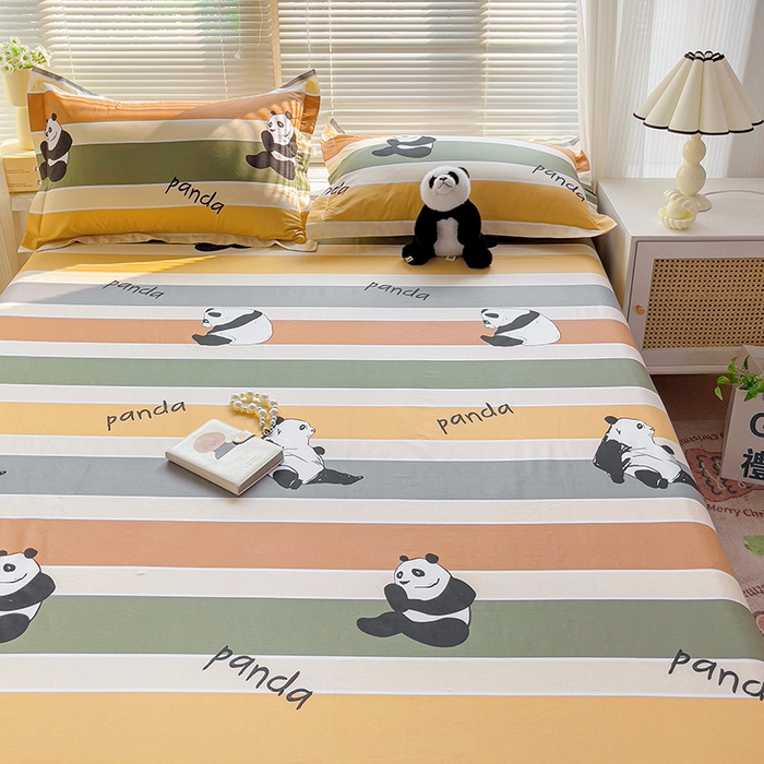 91家纺网 家纺一手货源 找家纺 大柏树 2025新款全棉13376印花四件套系列（可定制）-单床单 功夫熊