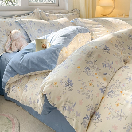 91家纺网 家纺一手货源 找家纺 （总）涵宸家纺 2024新款全棉小清新印花单品套件--单被套