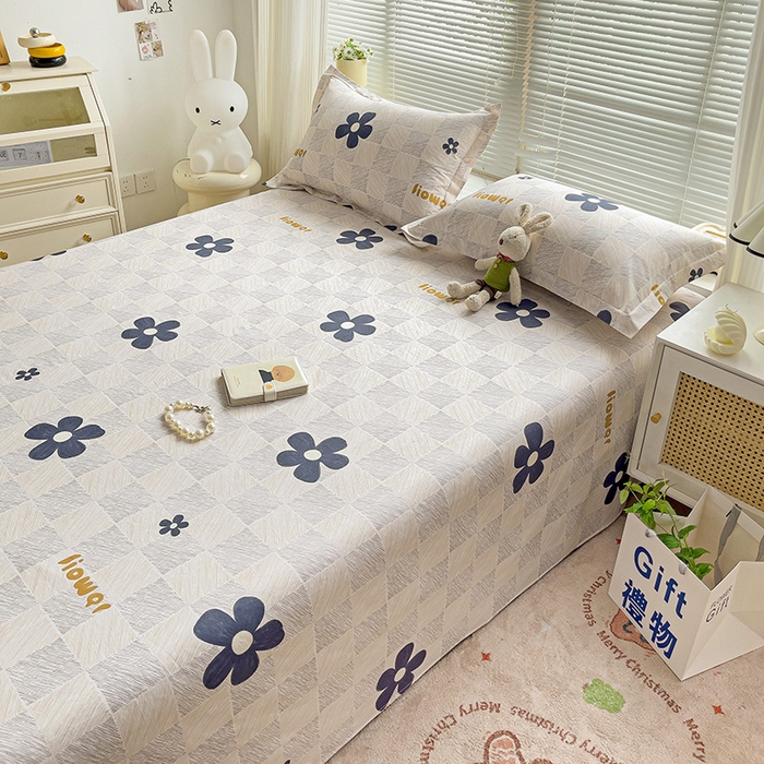 91家纺网 家纺一手货源 找家纺 大柏树 2025新款全棉13376印花四件套系列（可定制）-单床单 熹微