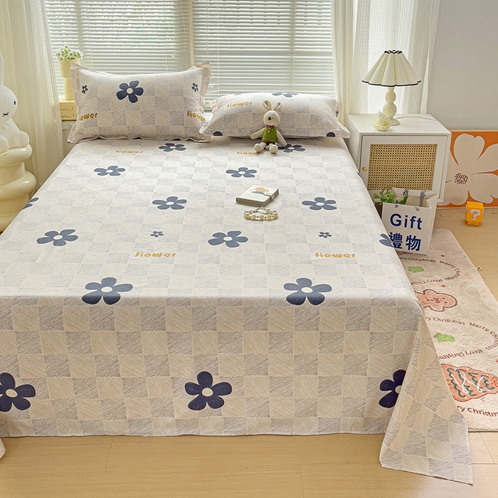 91家纺网 家纺一手货源 找家纺 大柏树 2025新款全棉13376印花四件套系列（可定制）-单床单 熹微