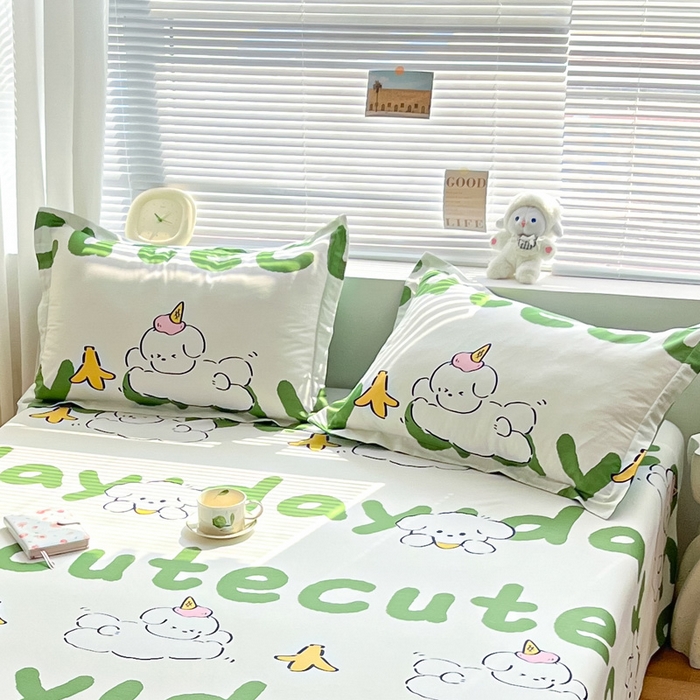 91家纺网 家纺一手货源 找家纺 涵宸家纺 2024新款全棉小清新印花单品套件--单枕套 枕套-萌宝宝