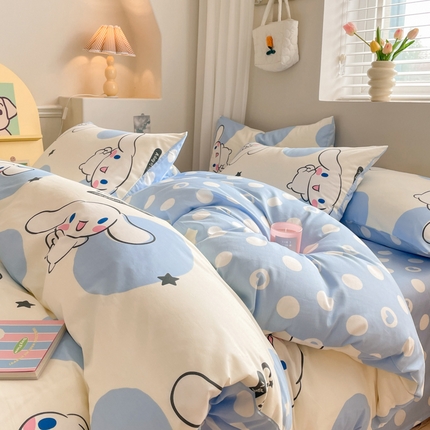 91家纺网 家纺一手货源 找家纺 （总）博雅 2024新款全棉三丽鸥AB版活性印花四件套