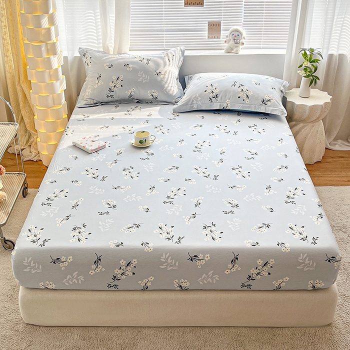 91家纺网 家纺一手货源 找家纺 涵宸家纺 2024新款全棉小清新印花单品套件--单床笠 床笠-那年花开