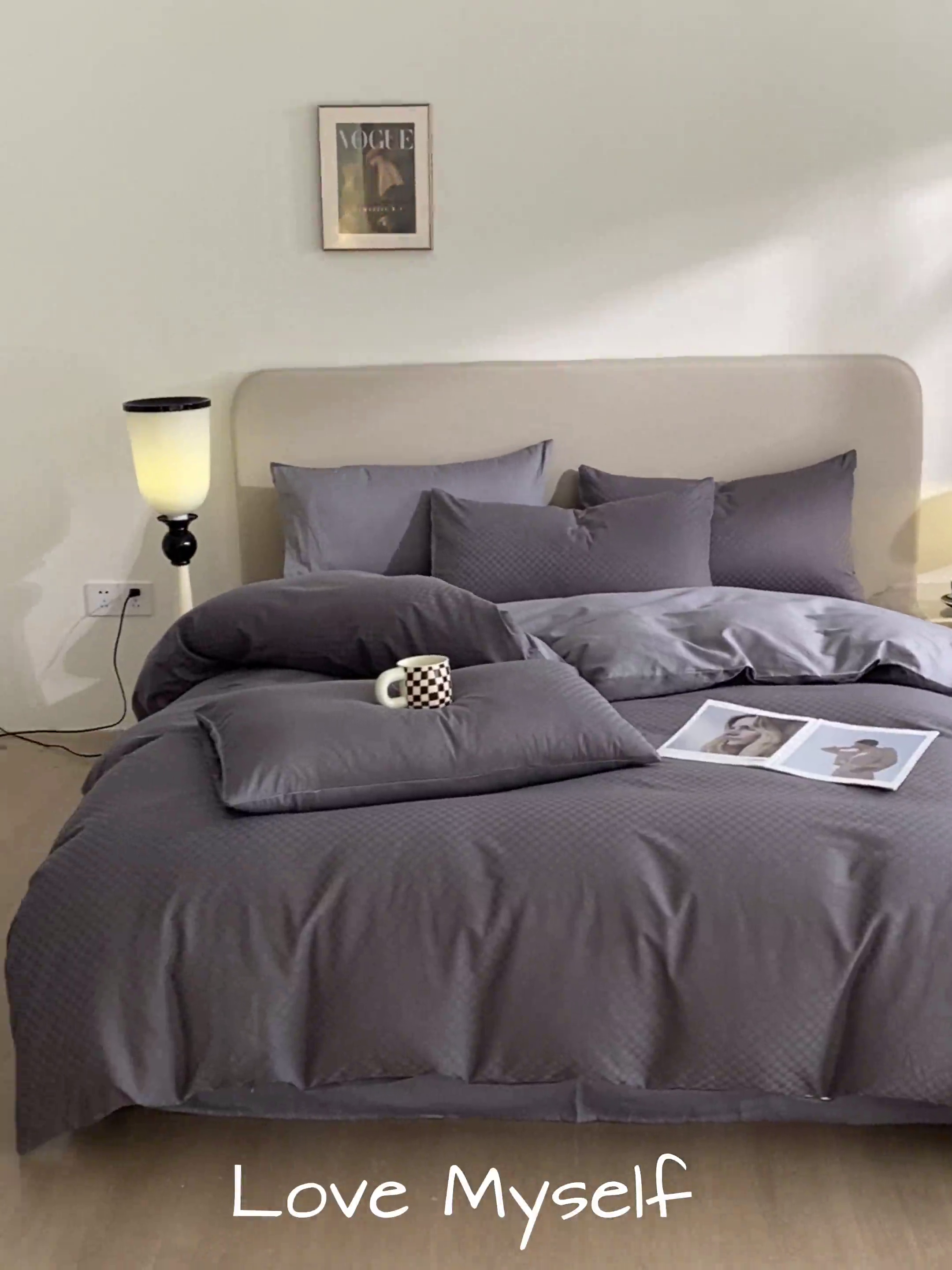 91家纺网 家纺一手货源 找家纺 涵宸家纺 2024新款全棉提花四件套-菲比 菲比-高级灰